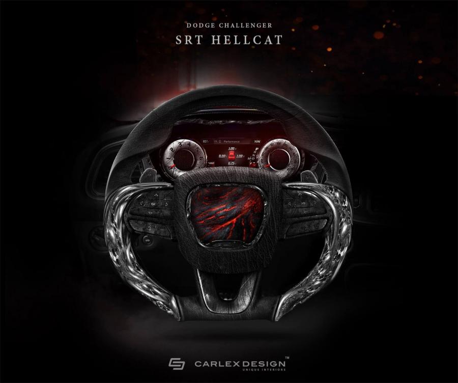 Детали интерьера Dodge Challenger SRT Hellcat by Carlex Design 2016 года  (фото 4 из 6)